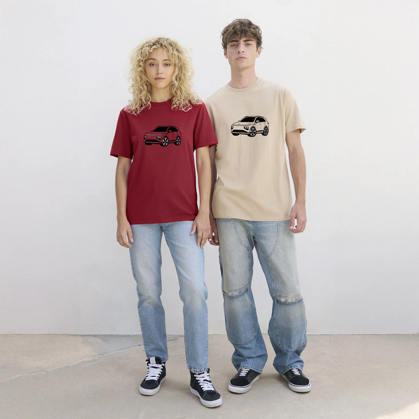 Unisex Bio T-Shirt Logo Xpeng-Fahrer Cartoon Car